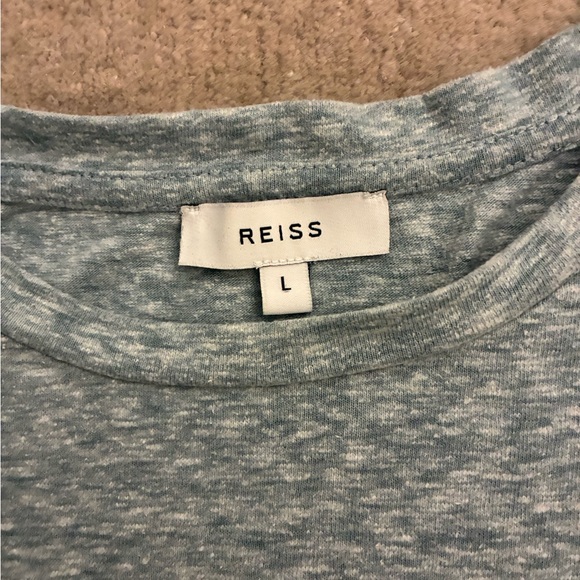 Reiss Short Sleeve Tee Light Blue Marl - Picture 2 of 9